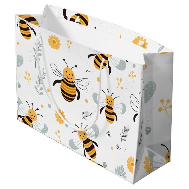 Blommor Bubble Bee Wrapping Papper Lakan Set på 3 (Baksidan Vinklad)