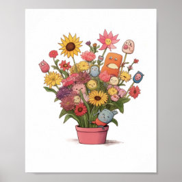 Blommor, bukett, blomkruka poster