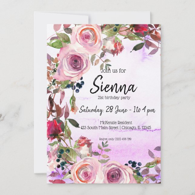 Blommor-bukett för alla tillfällen inbjudningar (Framsida)