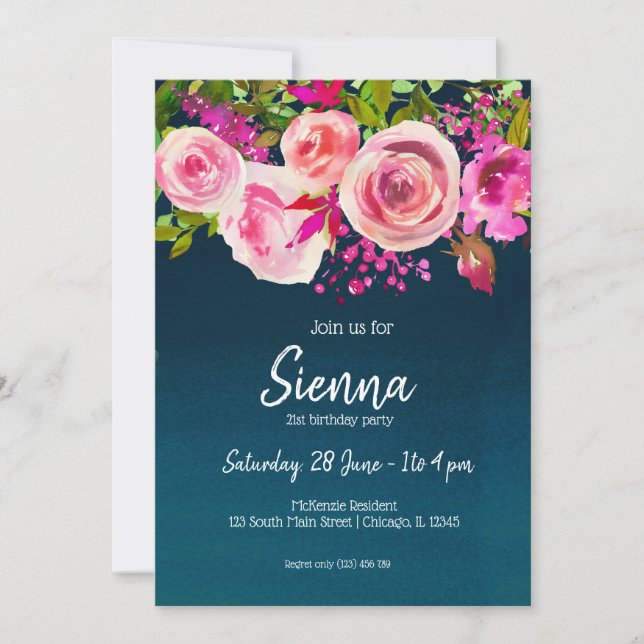 Blommor bukett för alla tillfällen inbjudningar (Framsida)