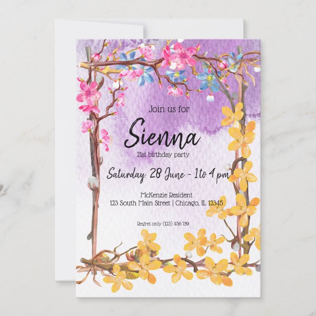 Blommor bukett för alla tillfällen inbjudningar (Framsida)