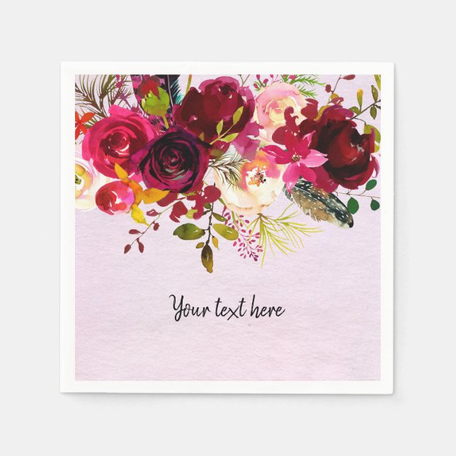 Blommor-bukett för alla tillfällen pappersservett (Framsidan)