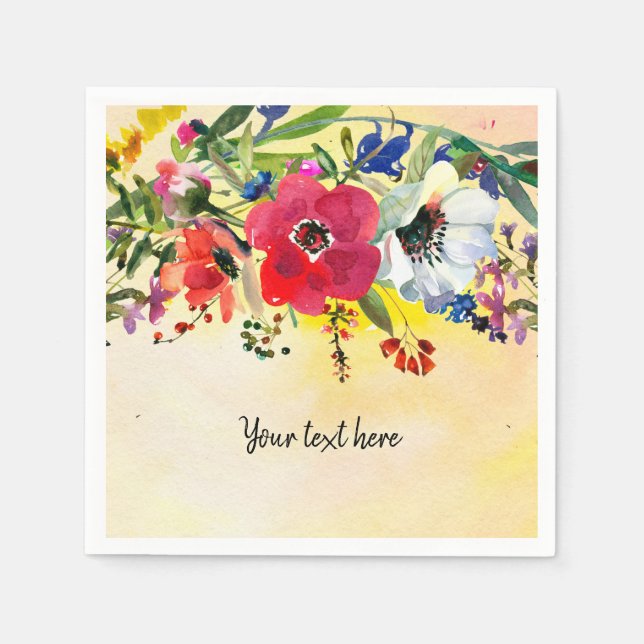 Blommor-bukett för alla tillfällen pappersservett (Framsidan)