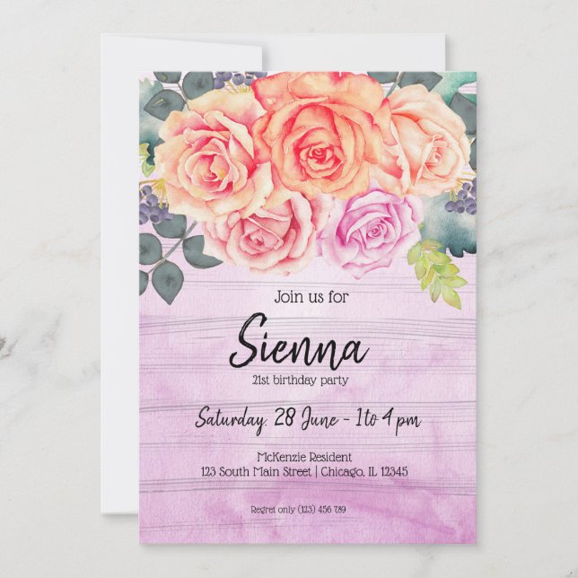 Blommor, bukett för tillfällen inbjudningar (Framsida)