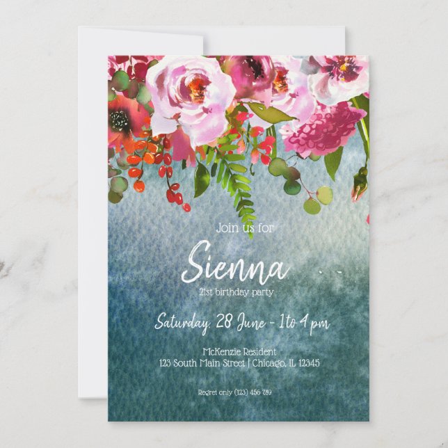 Blommor, bukett för tillfällen inbjudningar (Framsida)