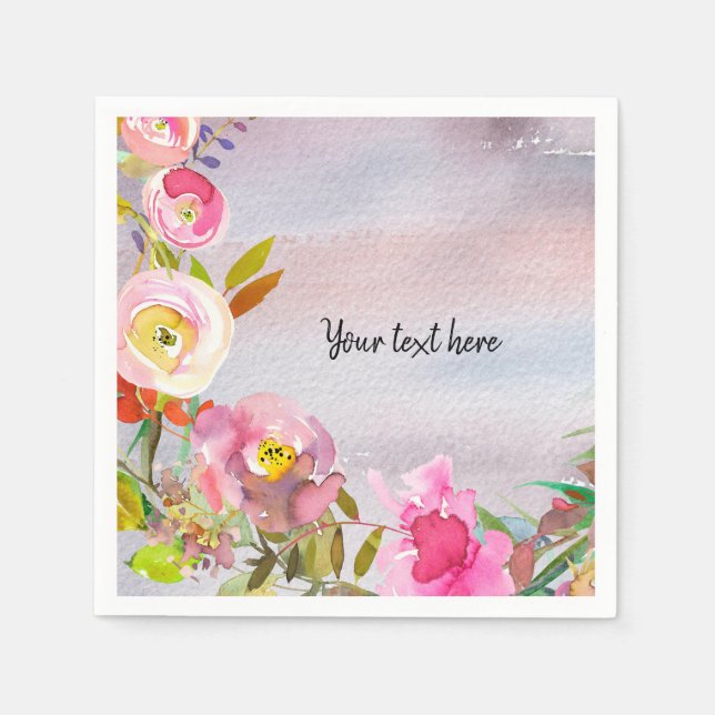 Blommor, bukett för tillfällen pappersservett (Framsidan)