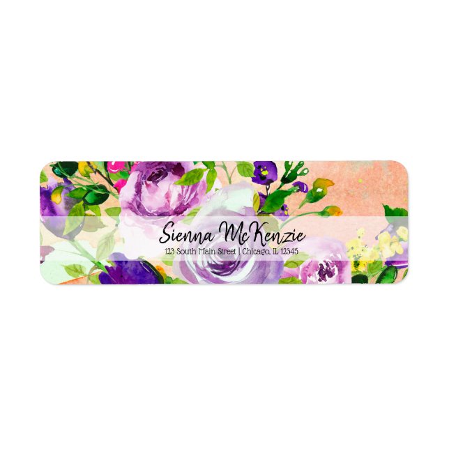 Blommor, bukett för tillfällen returadress etikett (Framsidan)