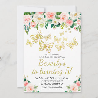 blommor Butterfly Flick kalas Inbjudningar