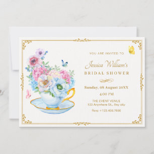 Blommor, butterfly tea kopp möhippa inbjudningar