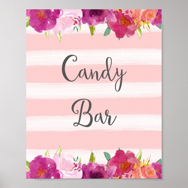 Blommor Candy Pub Bröllop Poster Skriv ut (Framsidan)