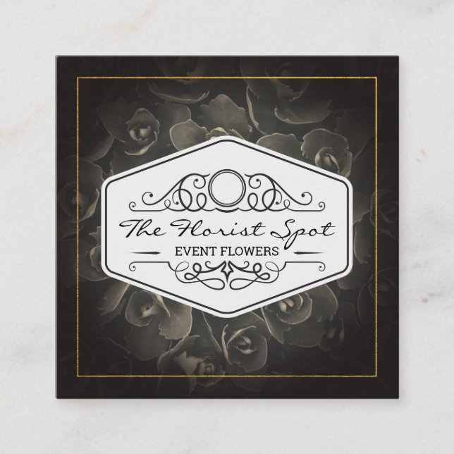 Blommor | CATERING | Händelsetjänster Fyrkantigt Visitkort (Framsida)