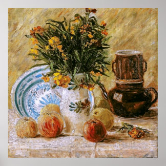 Blommor Coffepot och Fruit Van Gogh Fine Art Poster