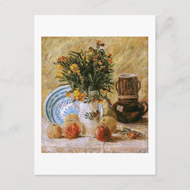 Blommor Coffepot och Fruit Van Gogh Fine Art Vykort (Framsida)