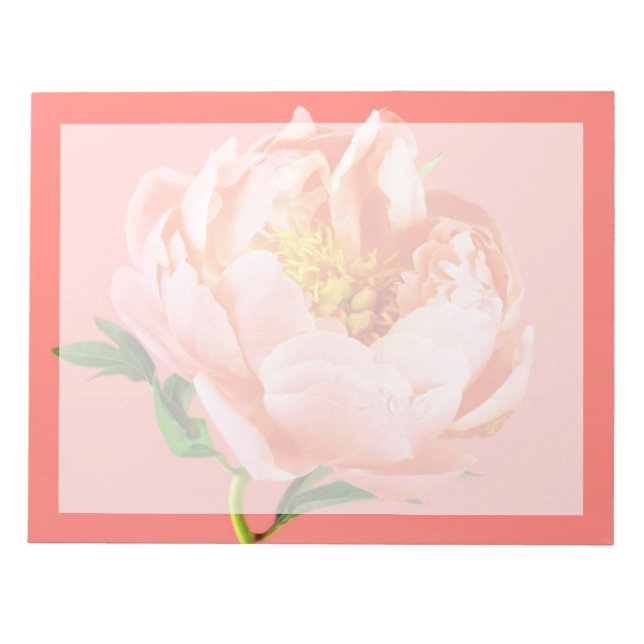Blommor | Coral Peony Blommar Anteckningsblock (Framsida)