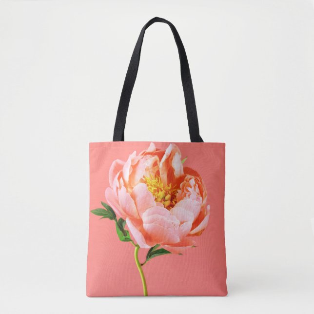 Blommor | Coral Peony Blommar Tygkasse (Framsida)