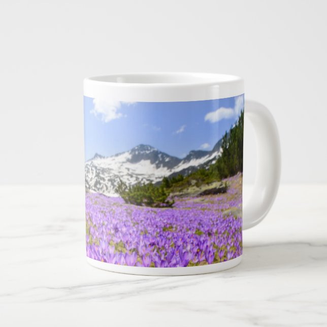 Blommor | Crocus Pirin Mountain Park Bulgarien Jumbo Mugg (Framsida höger)