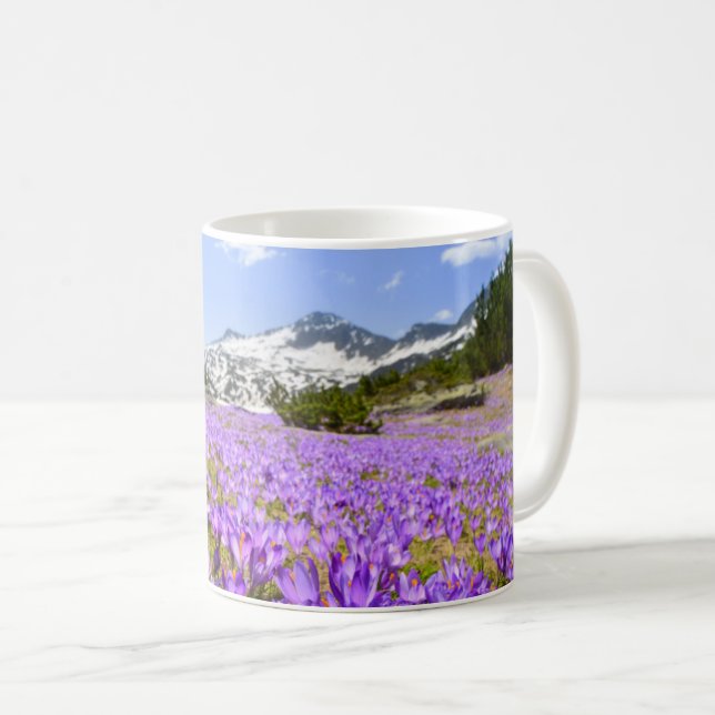 Blommor | Crocus Pirin Mountain Park Bulgarien Kaffemugg (Framsida höger)