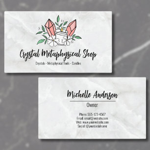 Blommor Crystal Metaphysisk Handbok Visitkort