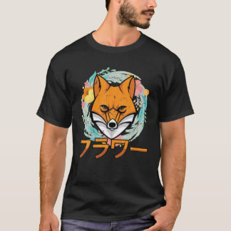 Blommor - Cute Kawaii Anime Fox - Japansk Aesthet T Shirt