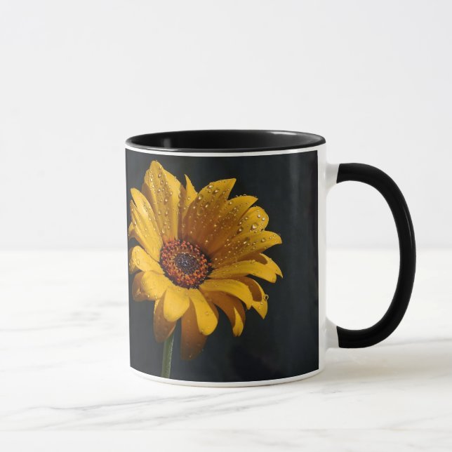 blommor dagg regn ringare keramisk mugg (Höger)