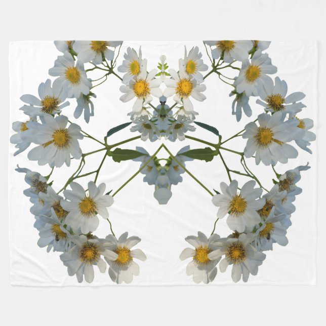 Blommor - daisy fleecefilt (Framsidan (Horisontell))