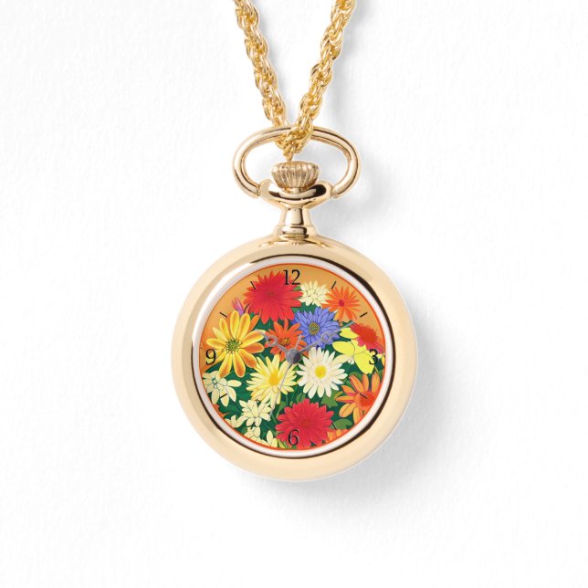 Blommor, Daisy för Färgad och blåsor Armbandsur (Framsida)