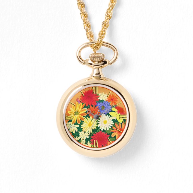 Blommor, Daisy för Färgad och blåsor Armbandsur (Framsida)