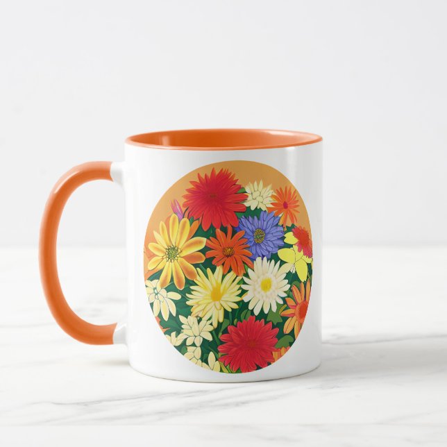 Blommor, Daisy för Färgad och blåsor Mugg (Vänster)
