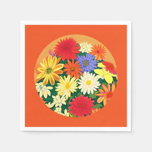 Blommor, Daisy för Färgad och blåsor Pappersservett (Framsidan)
