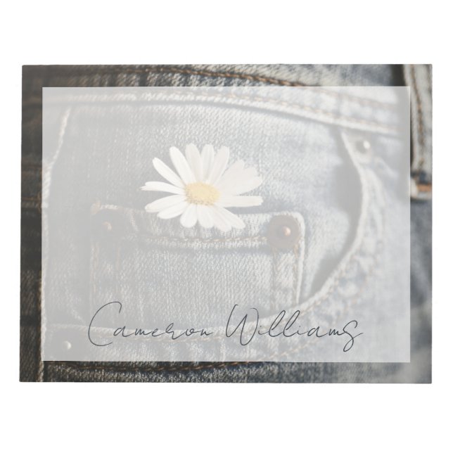 Blommor | Daisy i Jeans Pocket Anteckningsblock (Framsida)