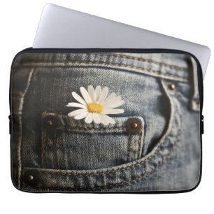 Blommor   Daisy i Jeans Pocket Laptop Fodral