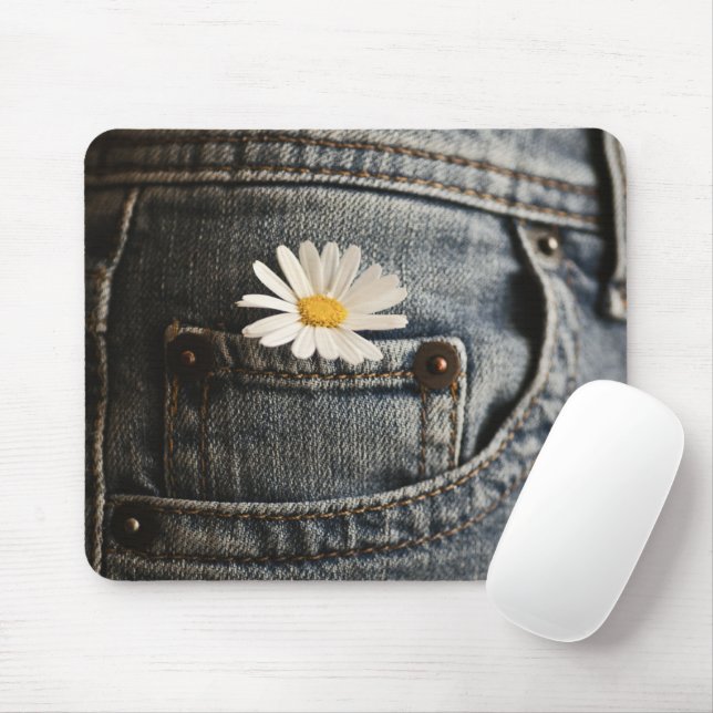 Blommor | Daisy i Jeans Pocket Musmatta (Med mus)