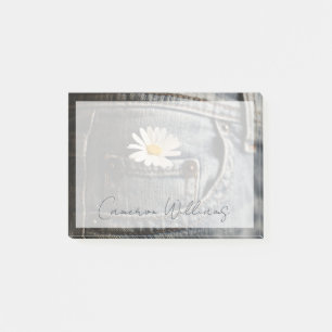 Blommor Daisy i Jeans Pocket Post-it Block