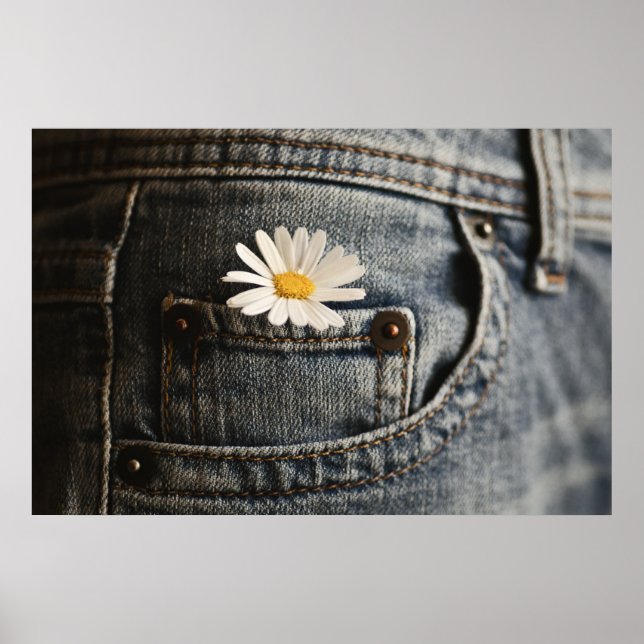 Blommor | Daisy i Jeans Pocket Poster (Framsidan)