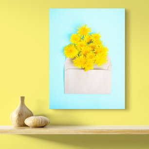 Blommor Dandelioner i kuvert Canvastryck