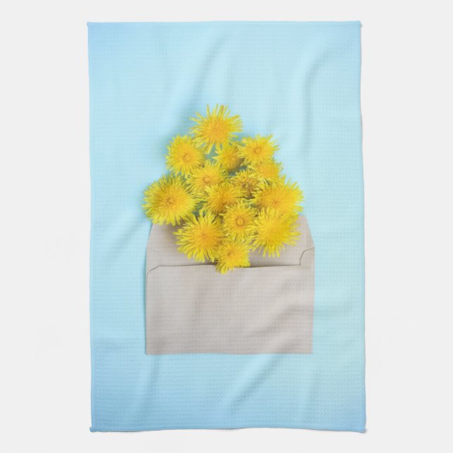 Blommor | Dandelioner i kuvert Kökshandduk (Vertikal)
