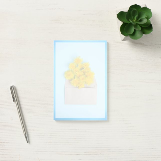 Blommor | Dandelioner i kuvert Post-it Block (Kontor)