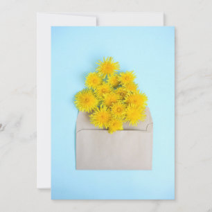 Blommor Dandelioner i kuvert Tack Kort