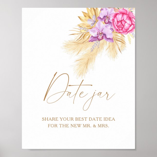 Blommor - datum natt idéer. Datum bur bröllopsspel Poster (Framsidan)