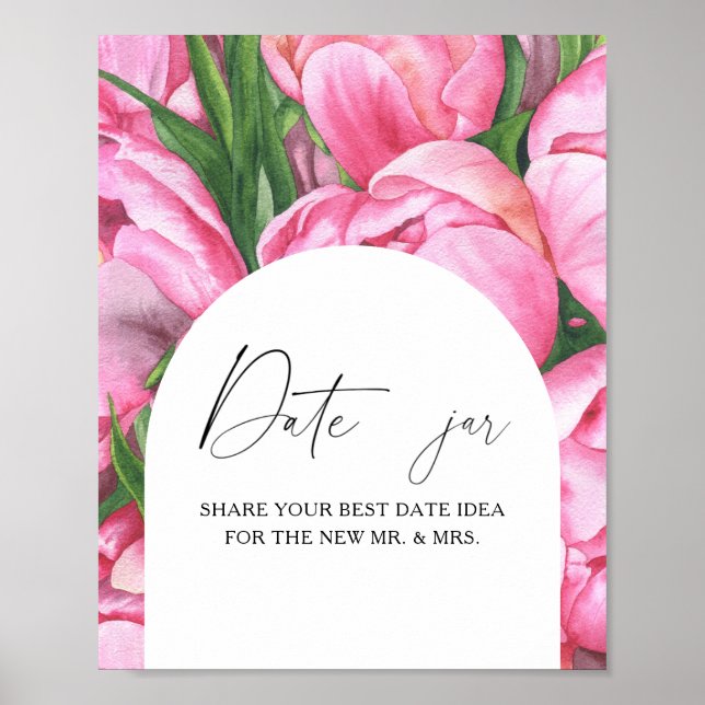 Blommor - datum natt idéer. Datum burk bröllopsspe Poster (Framsidan)