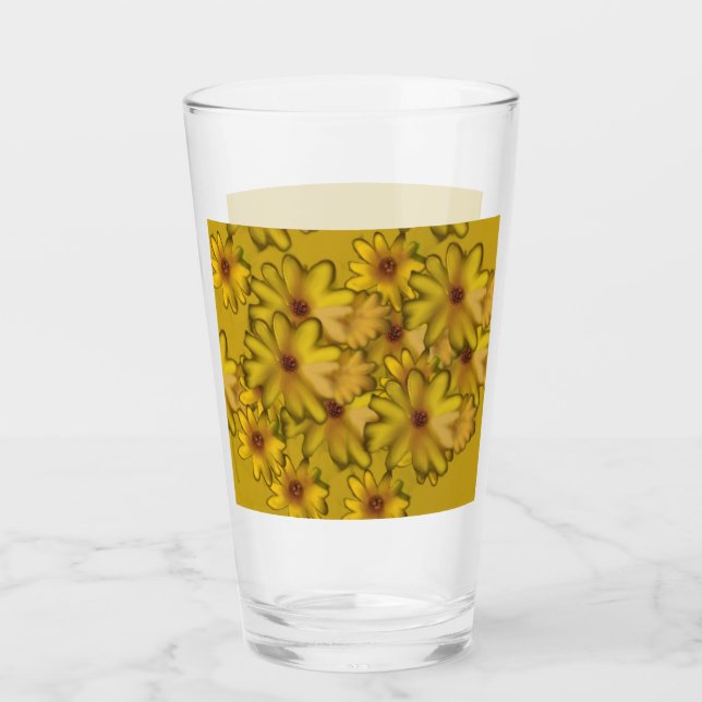 blommor design gul32 glaskopp (Framsida)