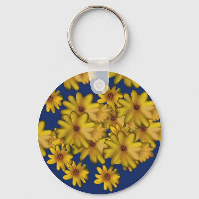 blommor design gul32 nyckelring (Framsida)