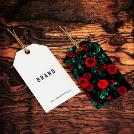 Blommor Designg Företag Namn Hängande Taggar Röda  Presentetikett
