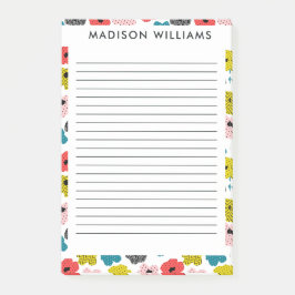 Blommor efter den post-it block