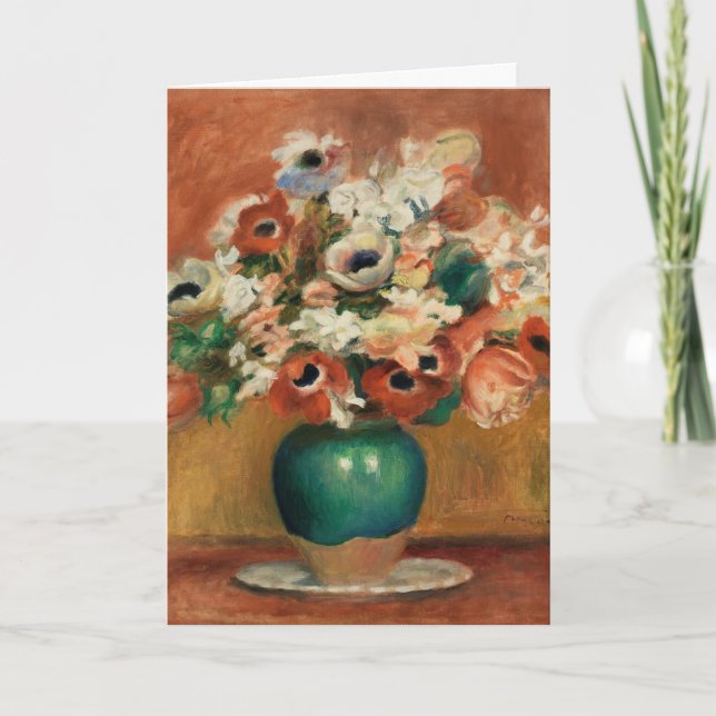 Blommor efter Renoir Impressionist Art Painting Kort (Framsida)