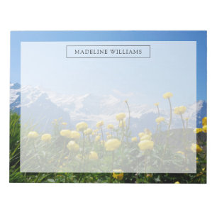 Blommor Eiger Monch Swiss Alpernas Anteckningsblock