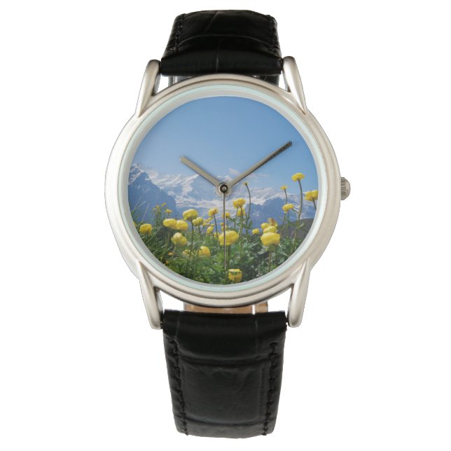 Blommor | Eiger Monch Swiss Alpernas Armbandsur (Framsida)