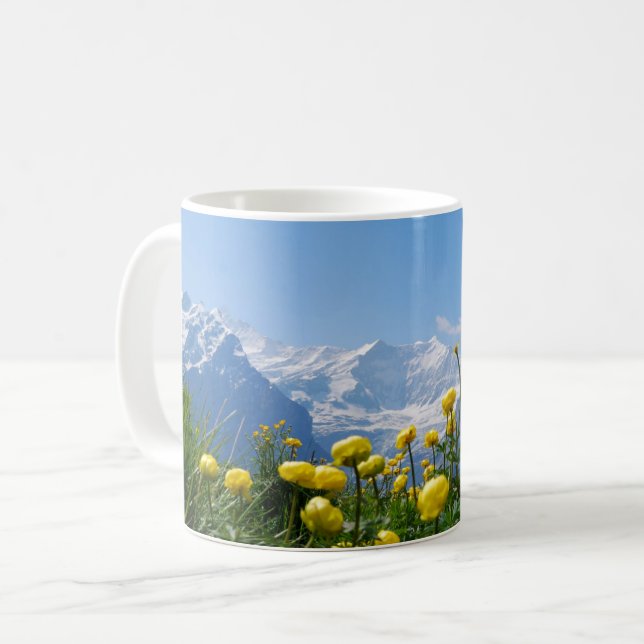Blommor | Eiger Monch Swiss Alpernas Kaffemugg (Framsida vänster)