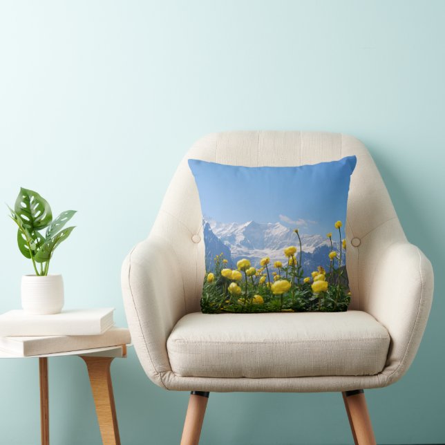 Blommor | Eiger Monch Swiss Alpernas Kudde (Stol)