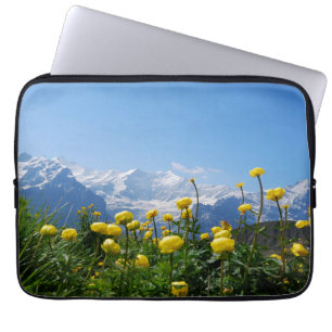 Blommor Eiger Monch Swiss Alpernas Laptop Fodral